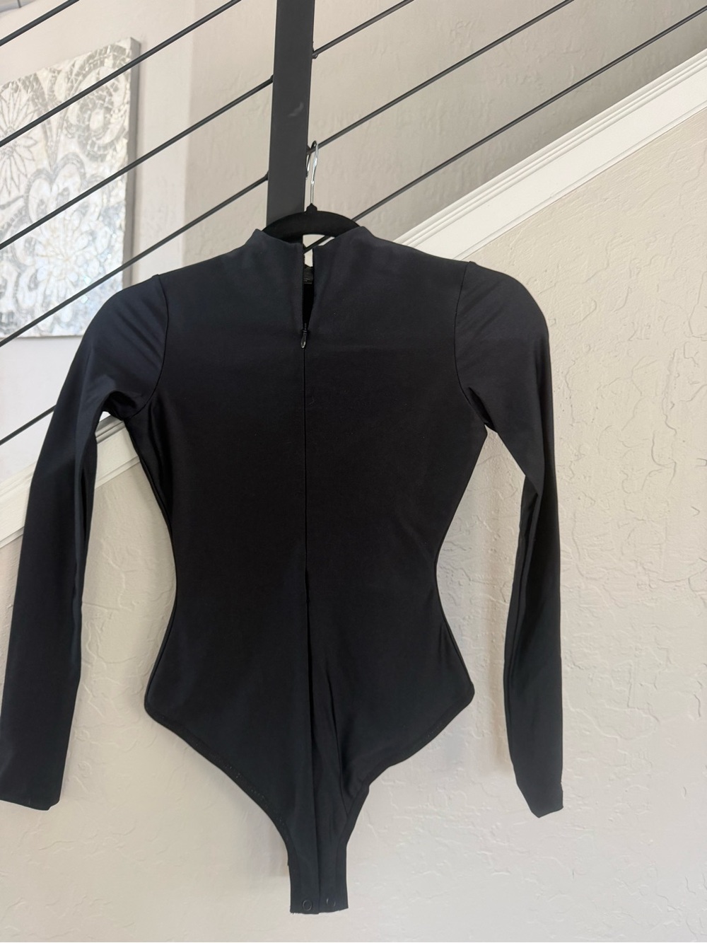 SKIMS Long Sleeve Black Bodysuit